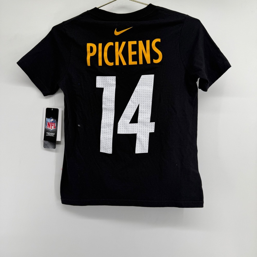 Kids Nike Pittsburgh Steelers George Pickens 14 Black T Shirt Size S-8